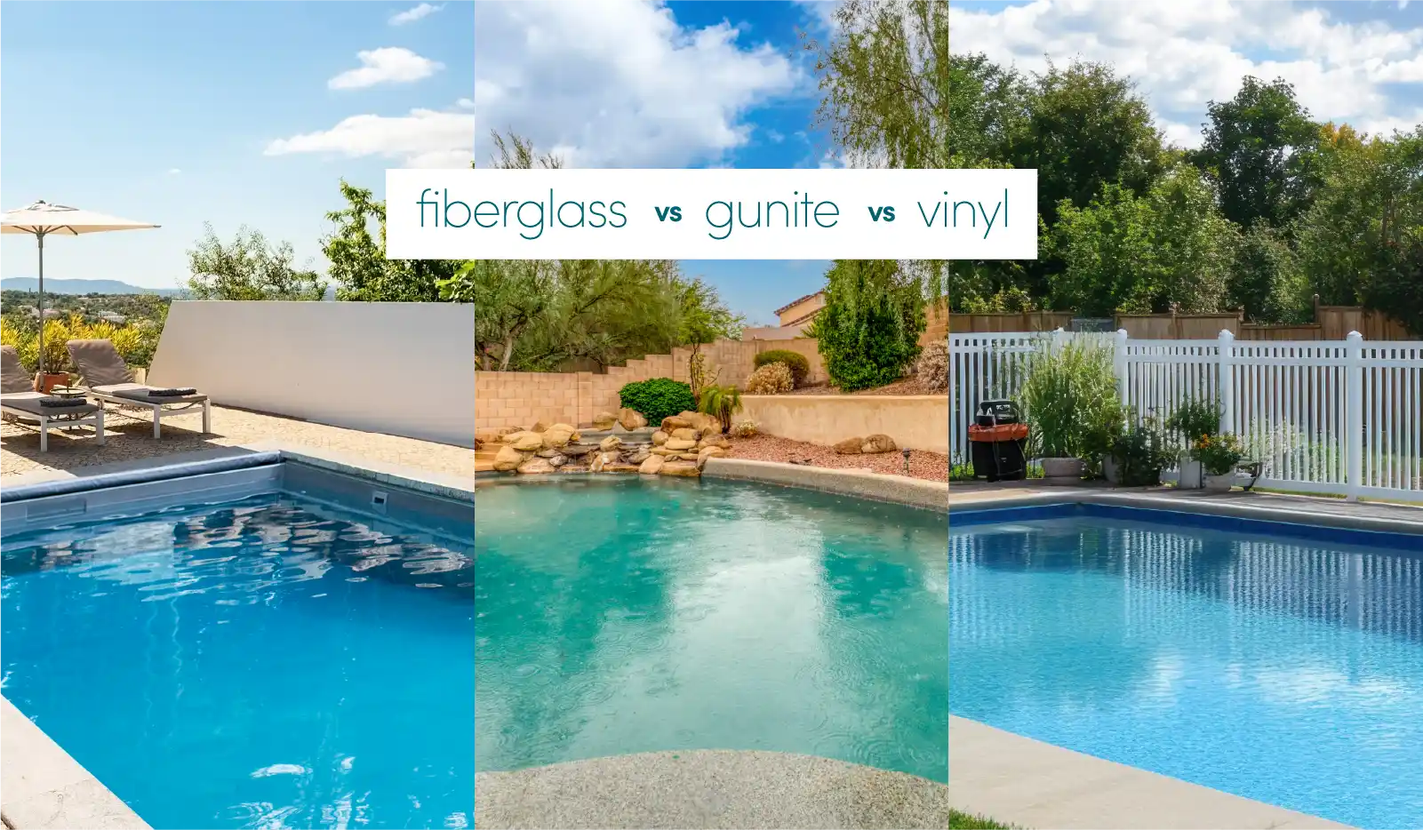comparing fiberglass gunite and vinyl liner pools