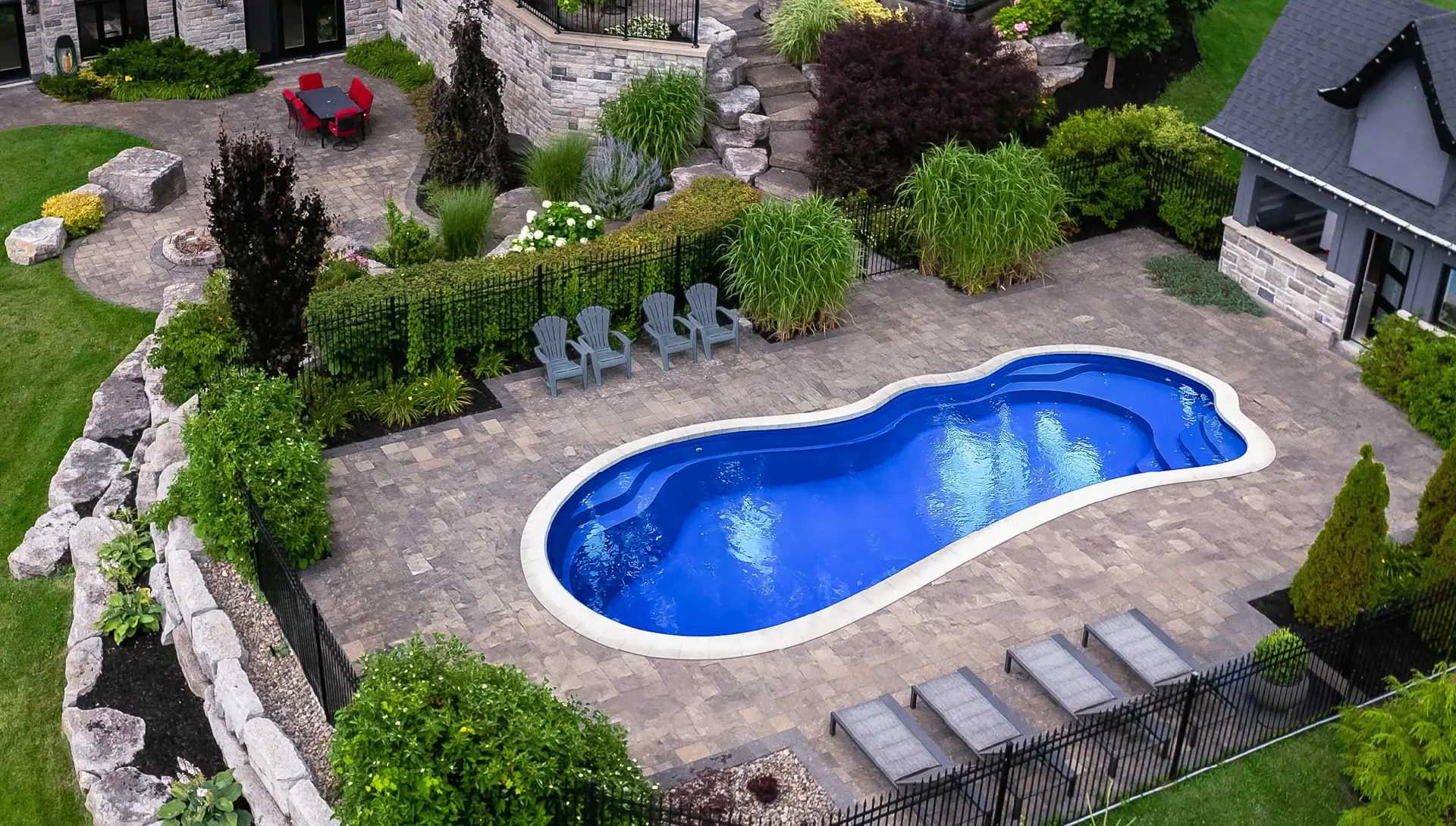 The Amazon Fiberglass inground pool design from EvoPools