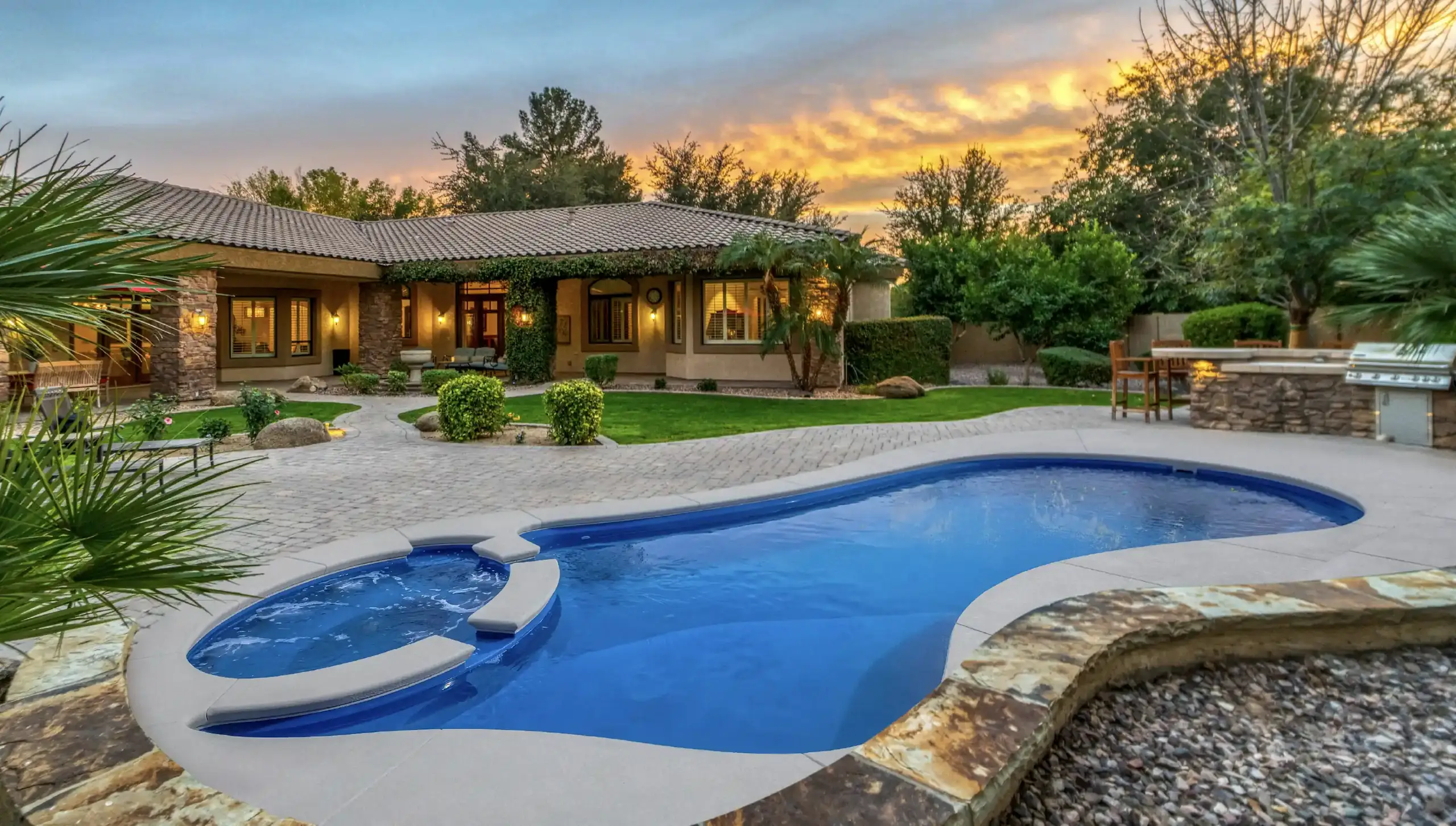 The Falls Fiberglass inground pool design from EvoPools