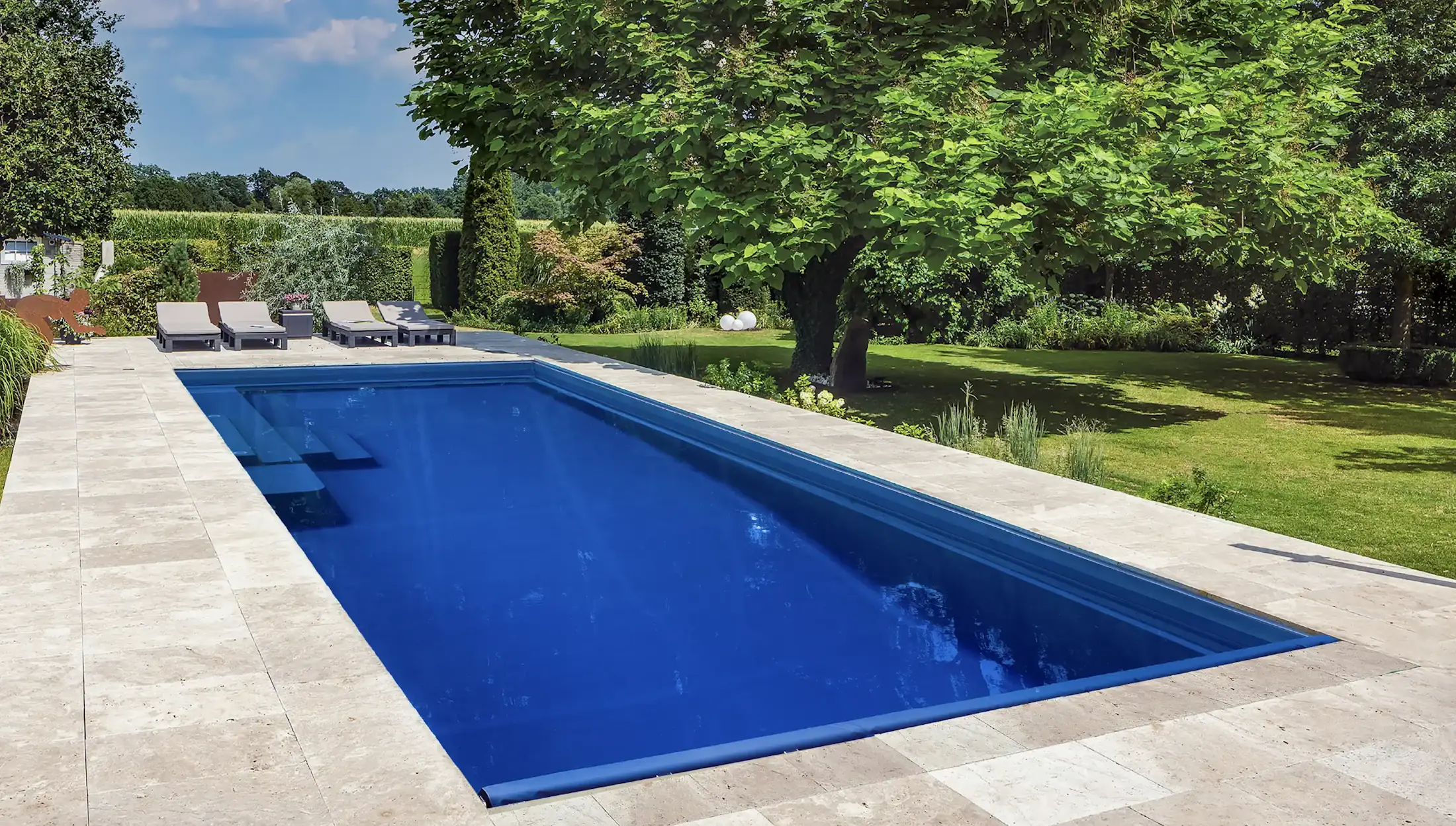 The Mariana Fiberglass inground pool design from EvoPools