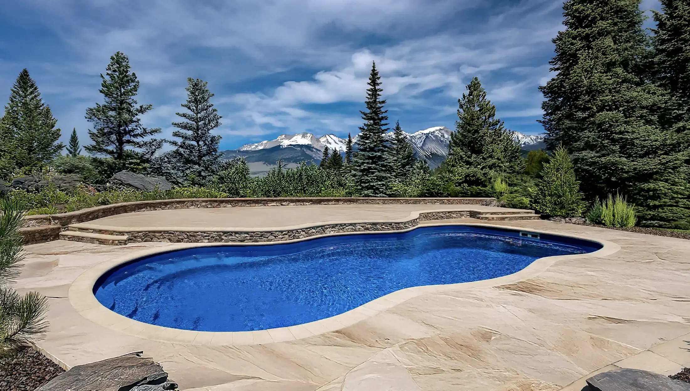 The Sequoia Fiberglass inground pool design from EvoPools